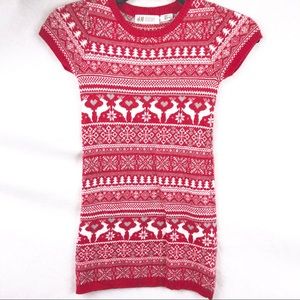 Girls H&M’s Red and White Fairisle Sweater Dress